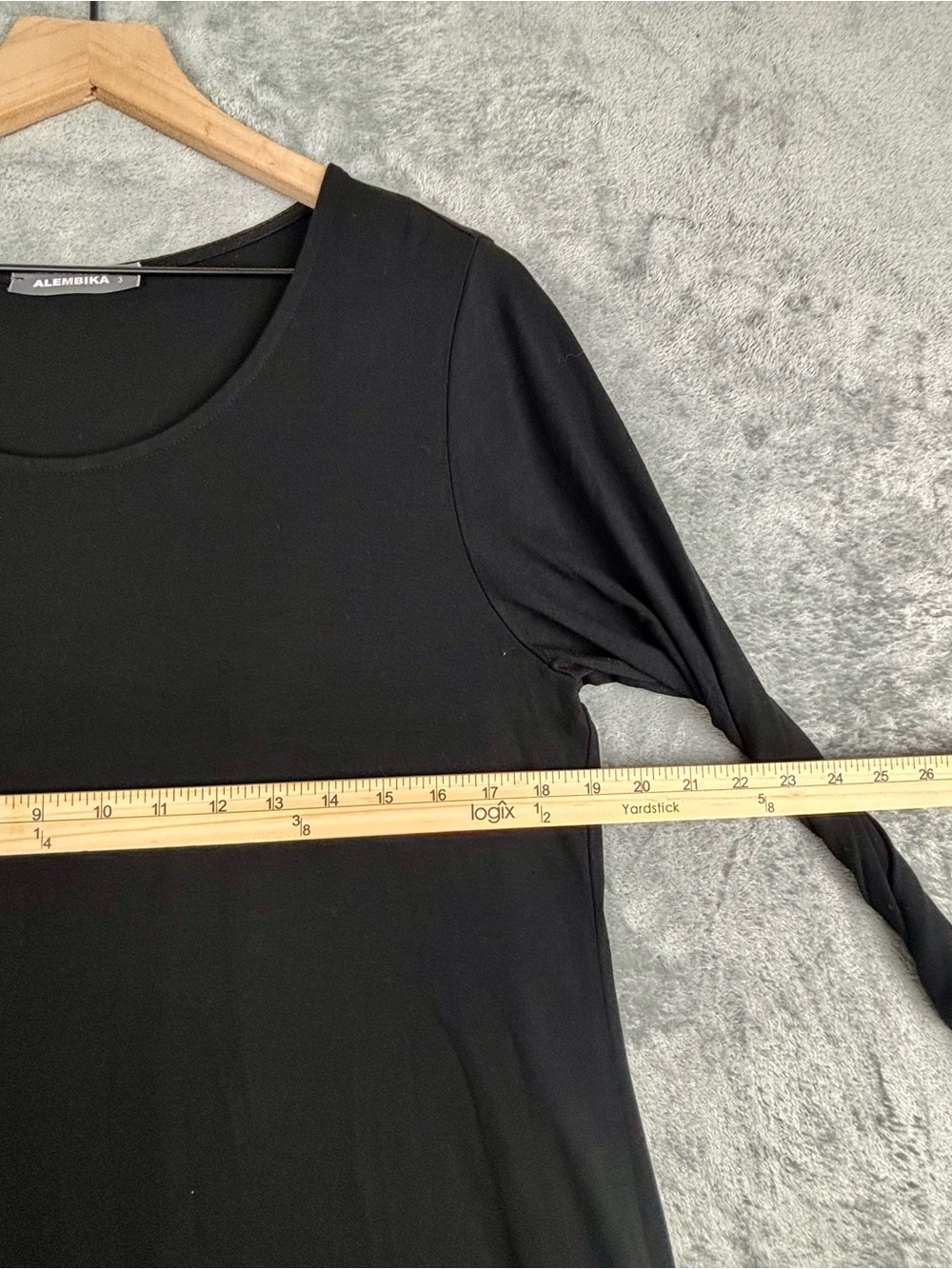 Alembika Tunic Top Women (3) Large Black Long Sleeve Asymmetrical Hem Relaxed - Picture 7 of 8